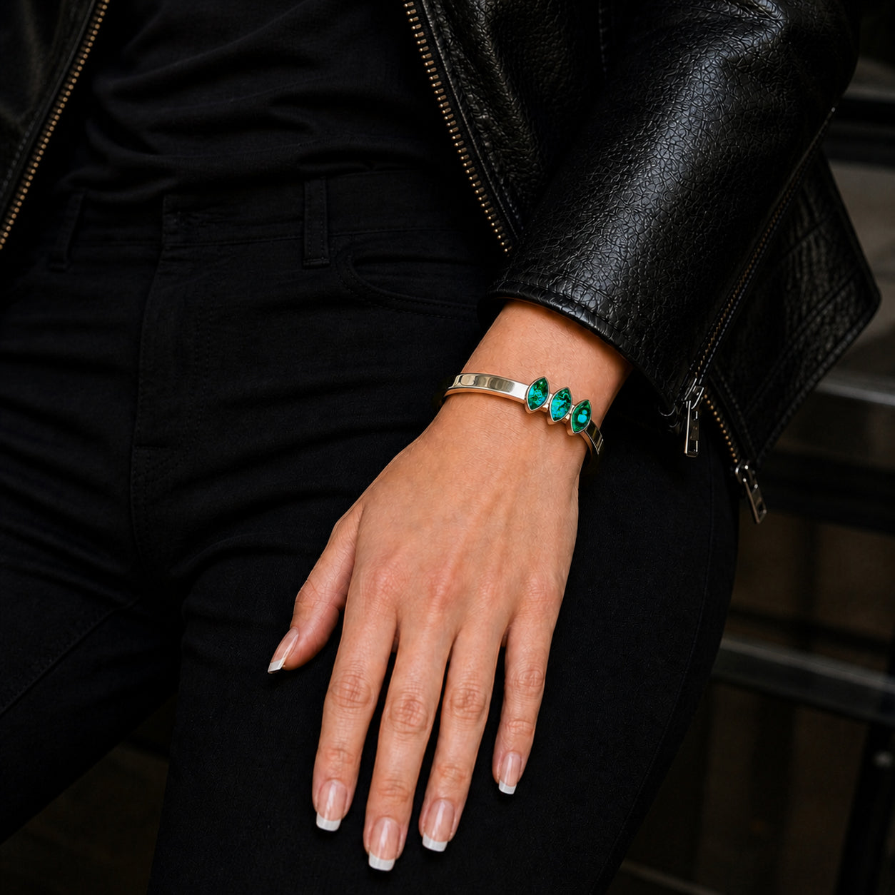 Marquise Trio Cuff in Silver