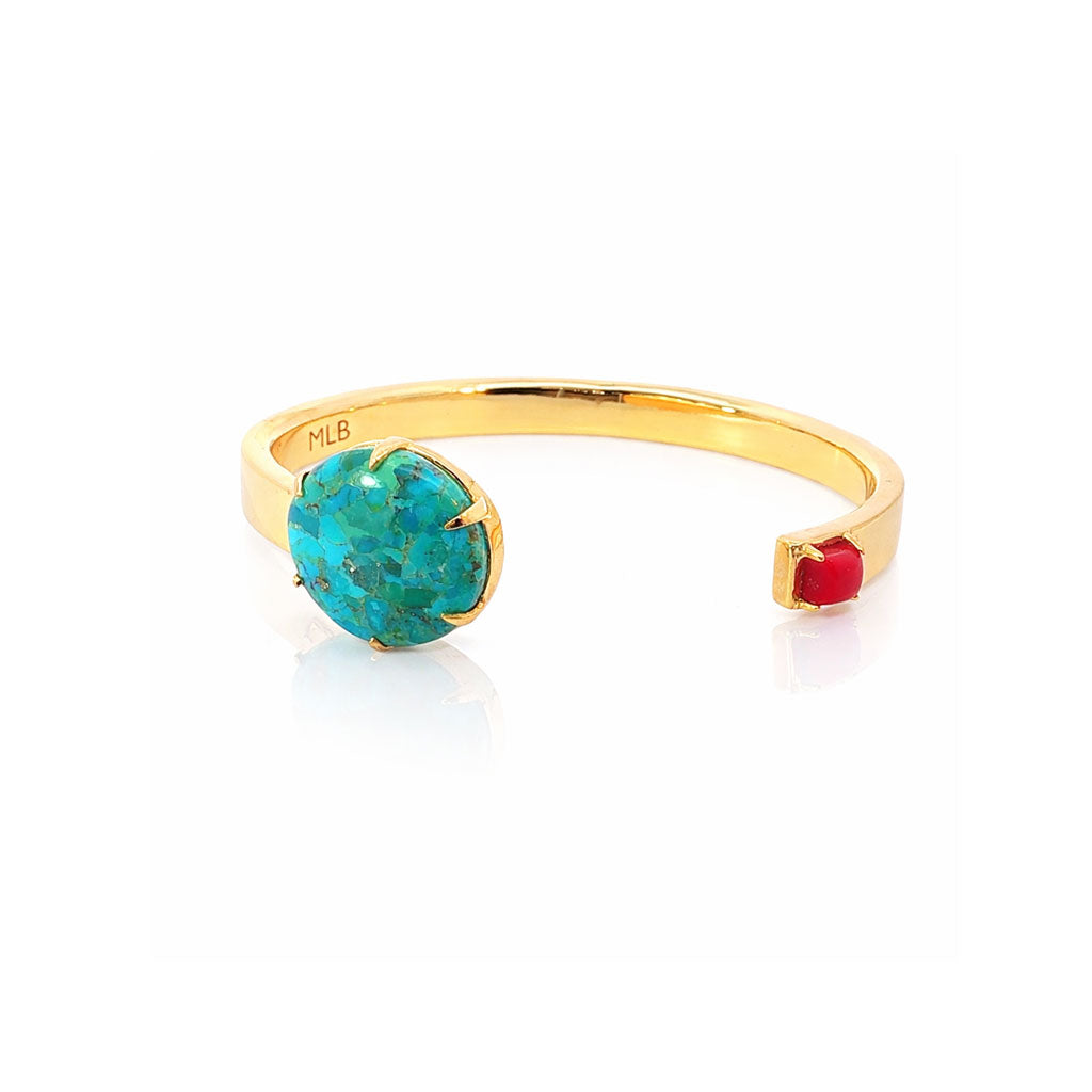 Candy Cuff in Gold & Blue/Red