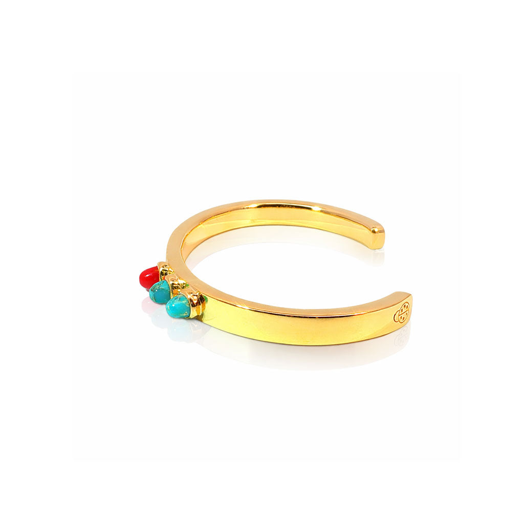 3-Bullet Cuff in Gold & Blue/Red