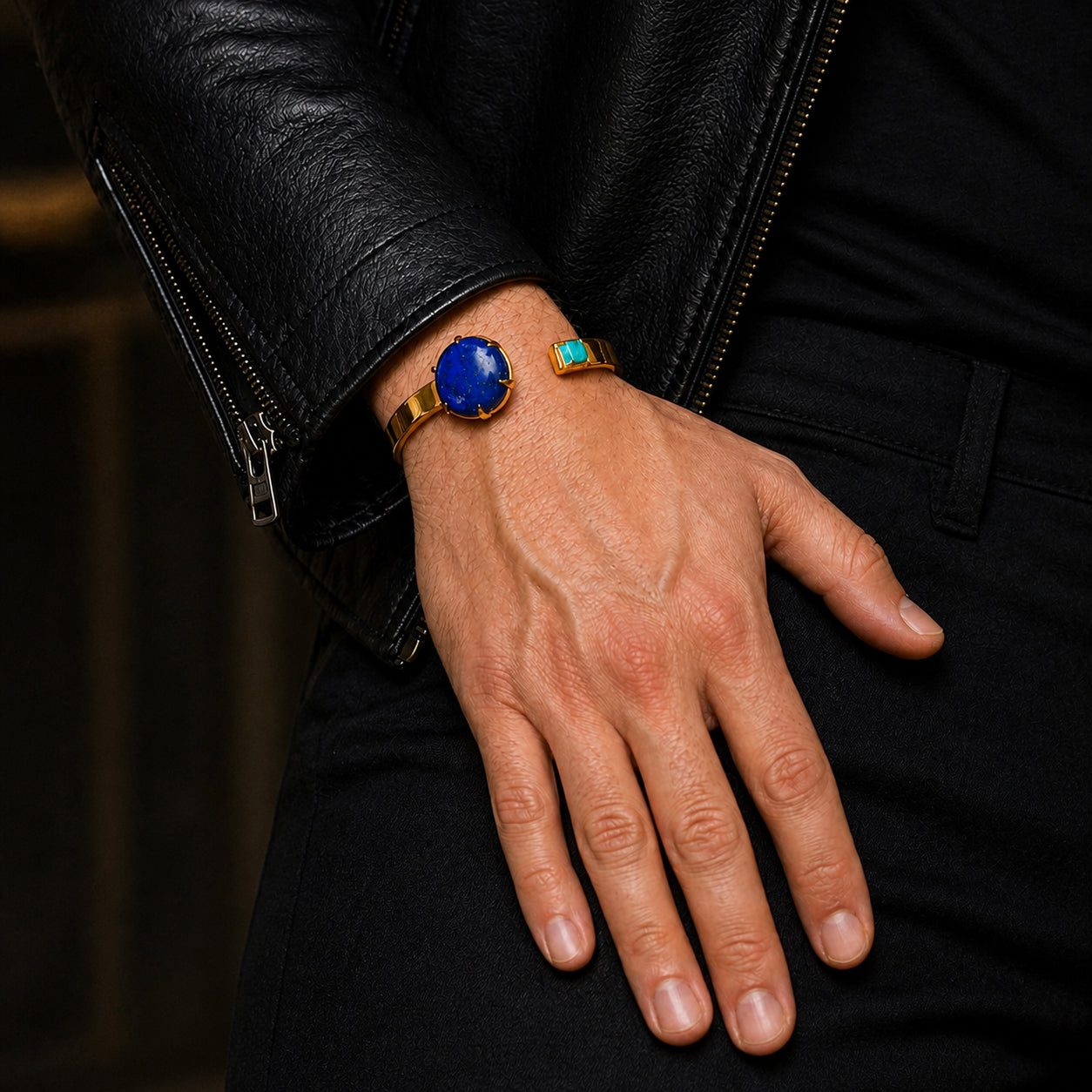 Candy Cuff in Gold & Blue