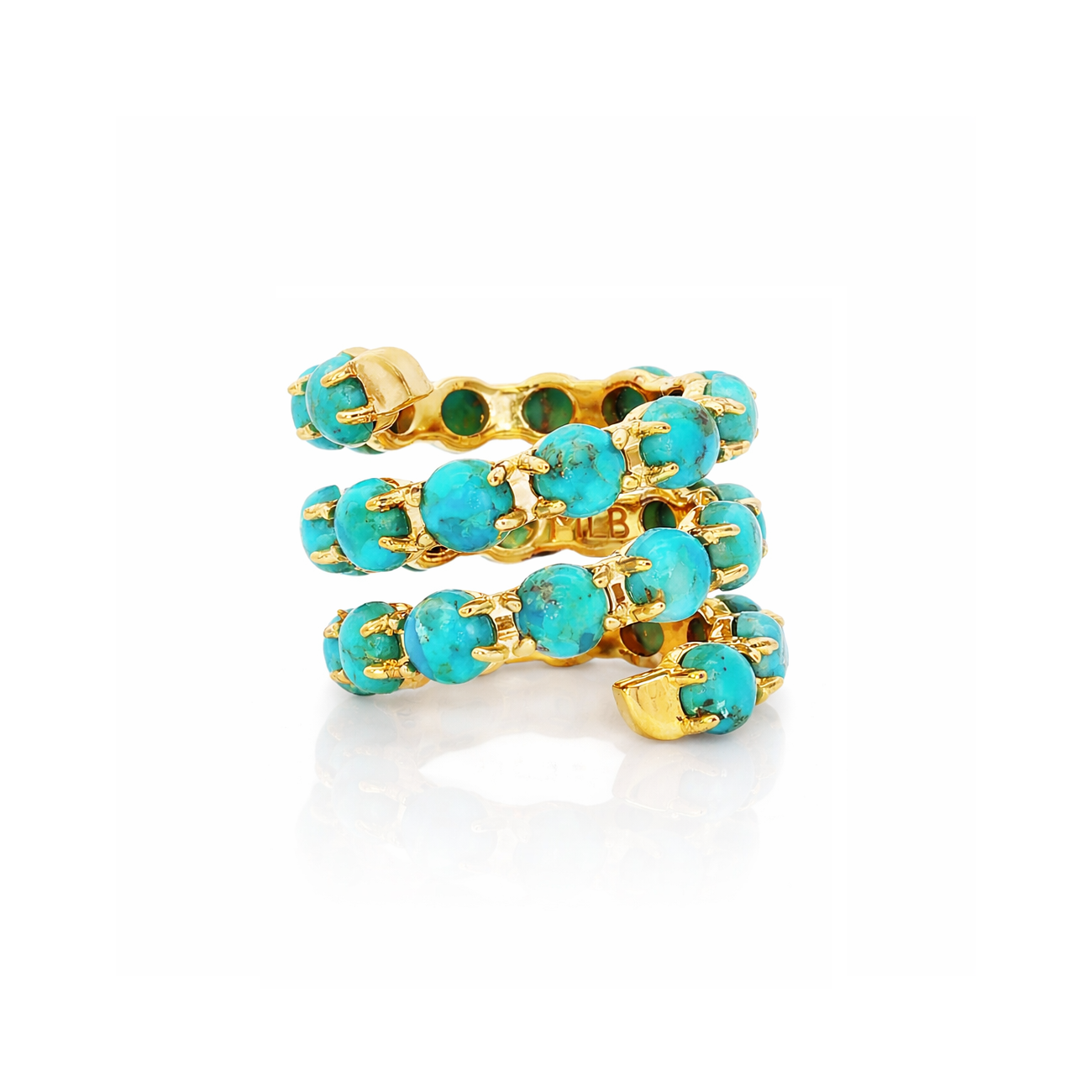 Helix Ring Gold and Blue Turquoise
