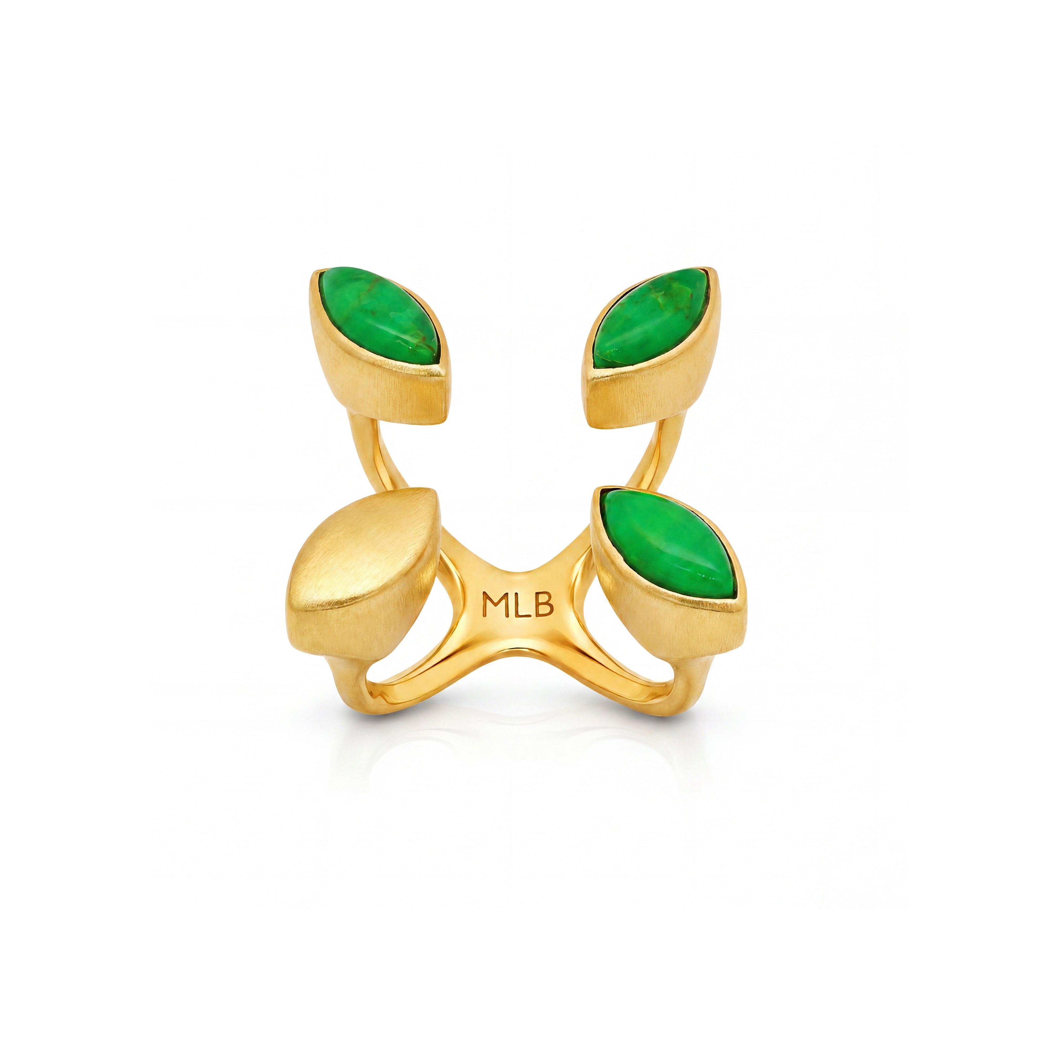 Lucky Clover Ring Gold & Green Turquoise