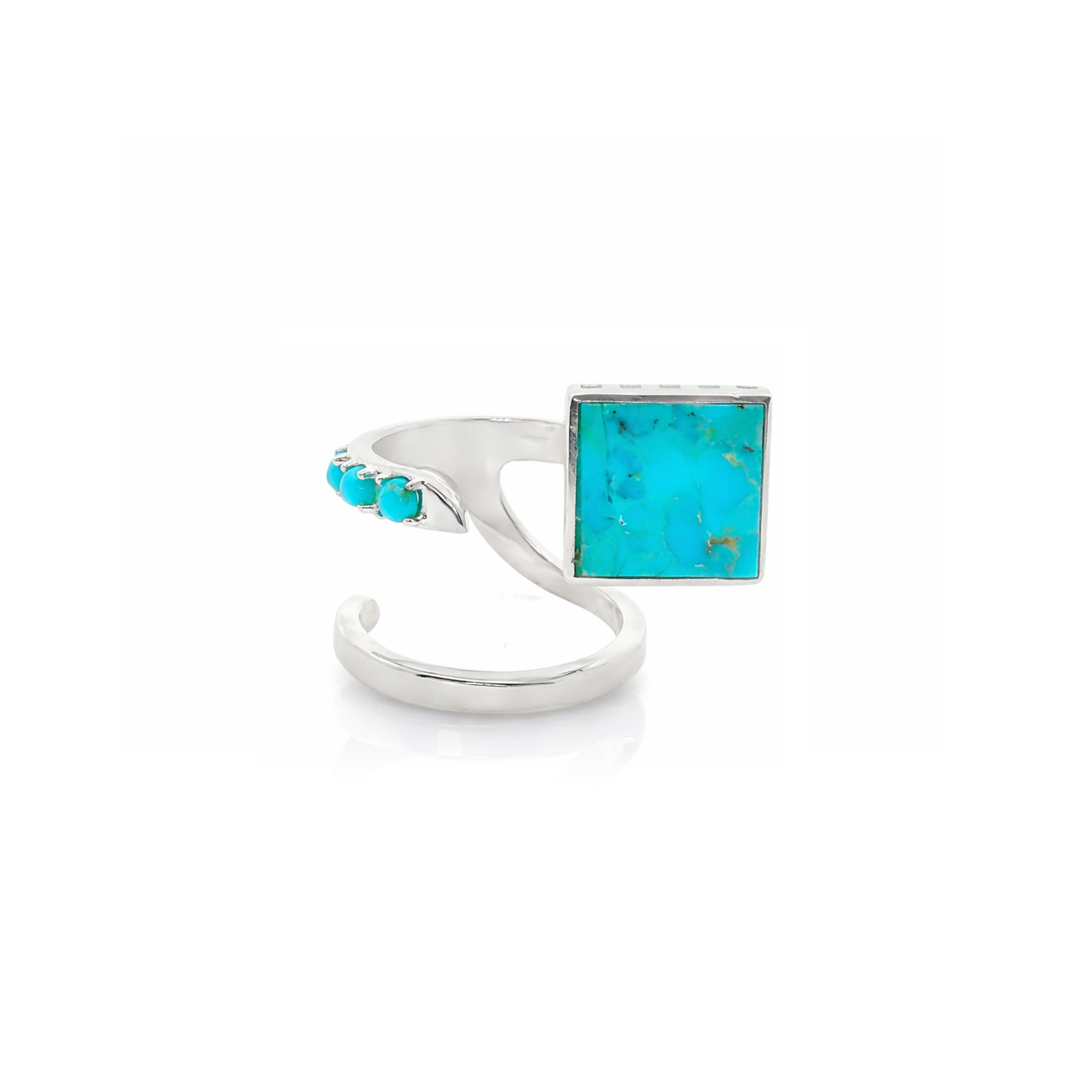 Petit Mondria Ring Silver & Blue Turquoise