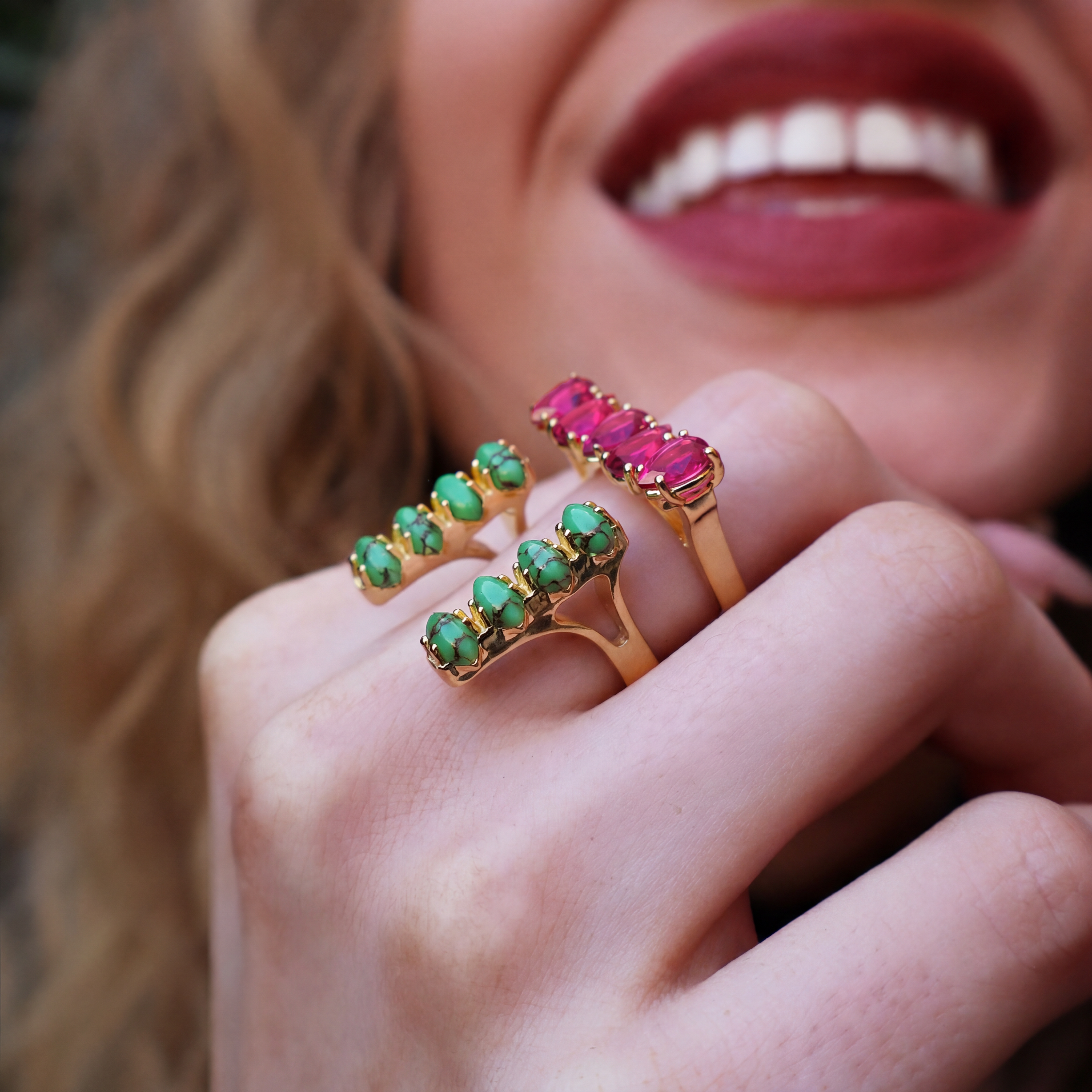 Jardin Ring Tourmaline/Green Mohave Turquoise