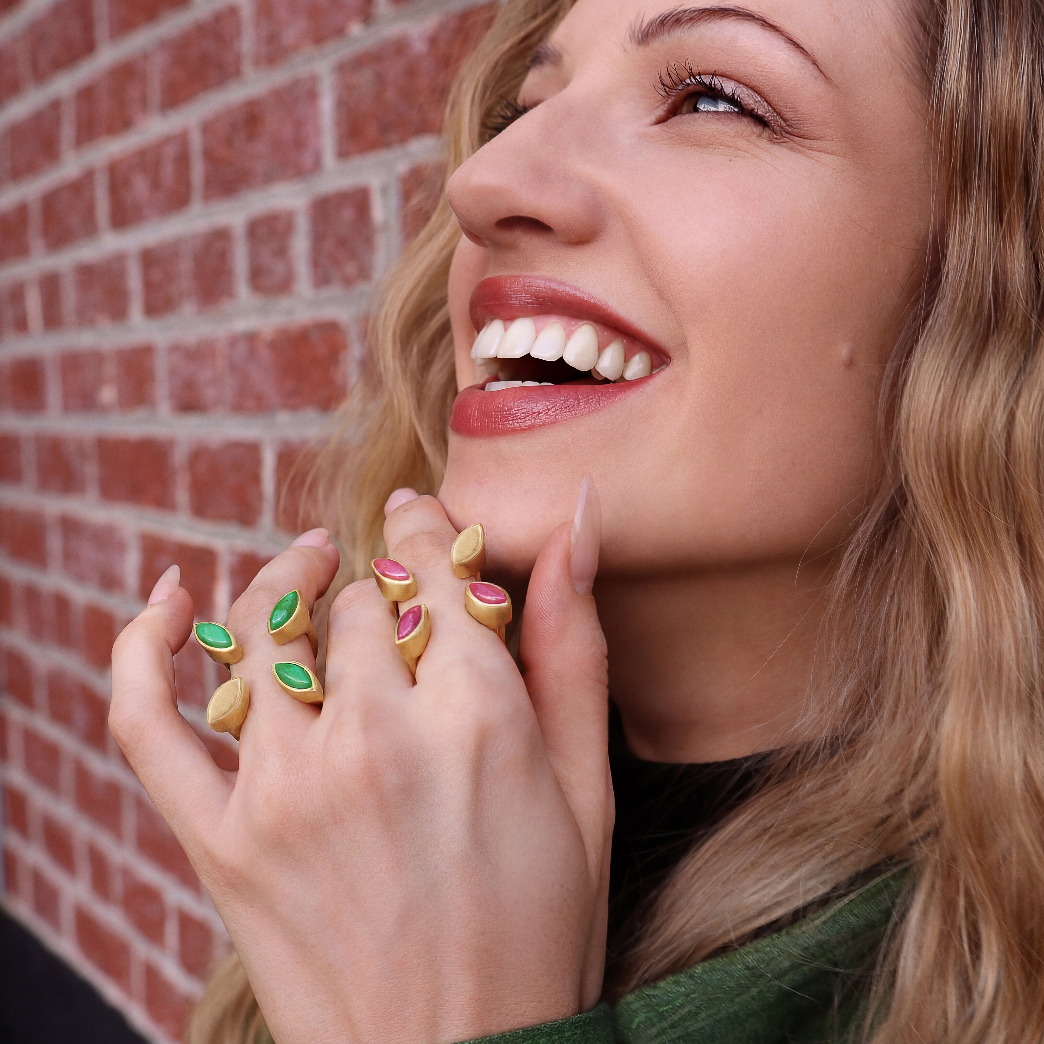 Lucky Clover Ring Gold & Green Turquoise